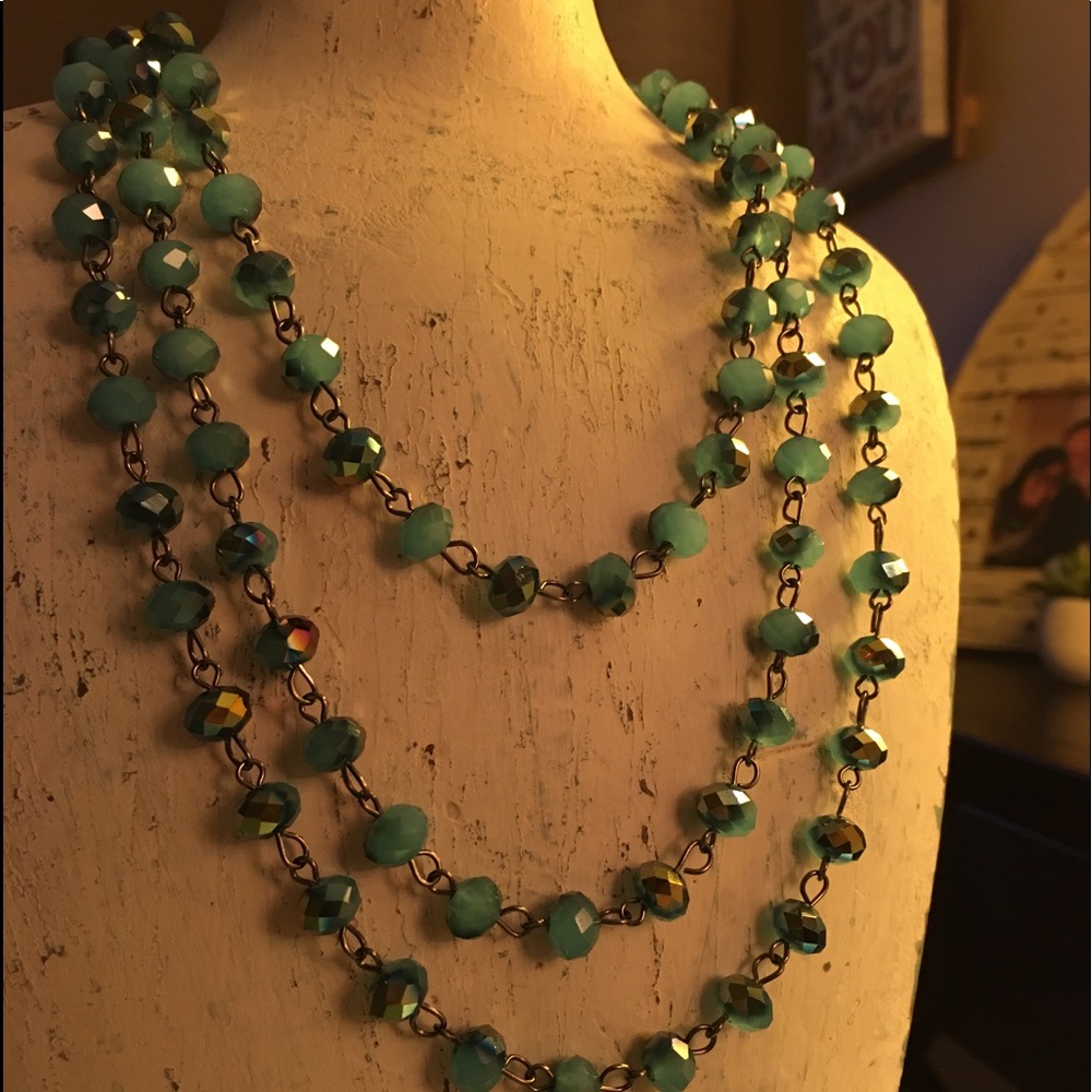 4 ft blue beads
